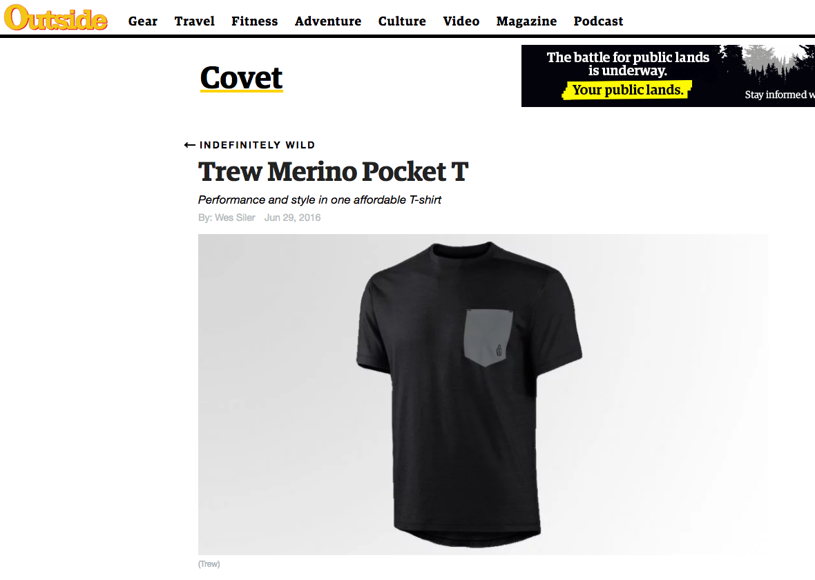 Outside Online Loves the TREW Pocket T
